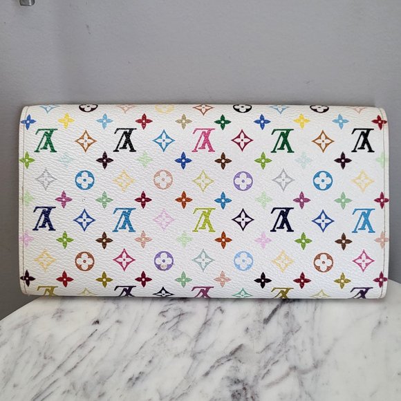 Louis Vuitton White Multicolor Sarah Long Wallet - Picture 4 of 15